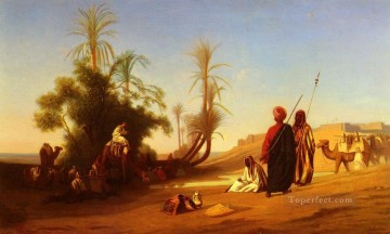 シャルル・テオドール・フレール Painting - ハルテ・ア・ロアシス アラビア東洋学者 シャルル・テオドール・フレール